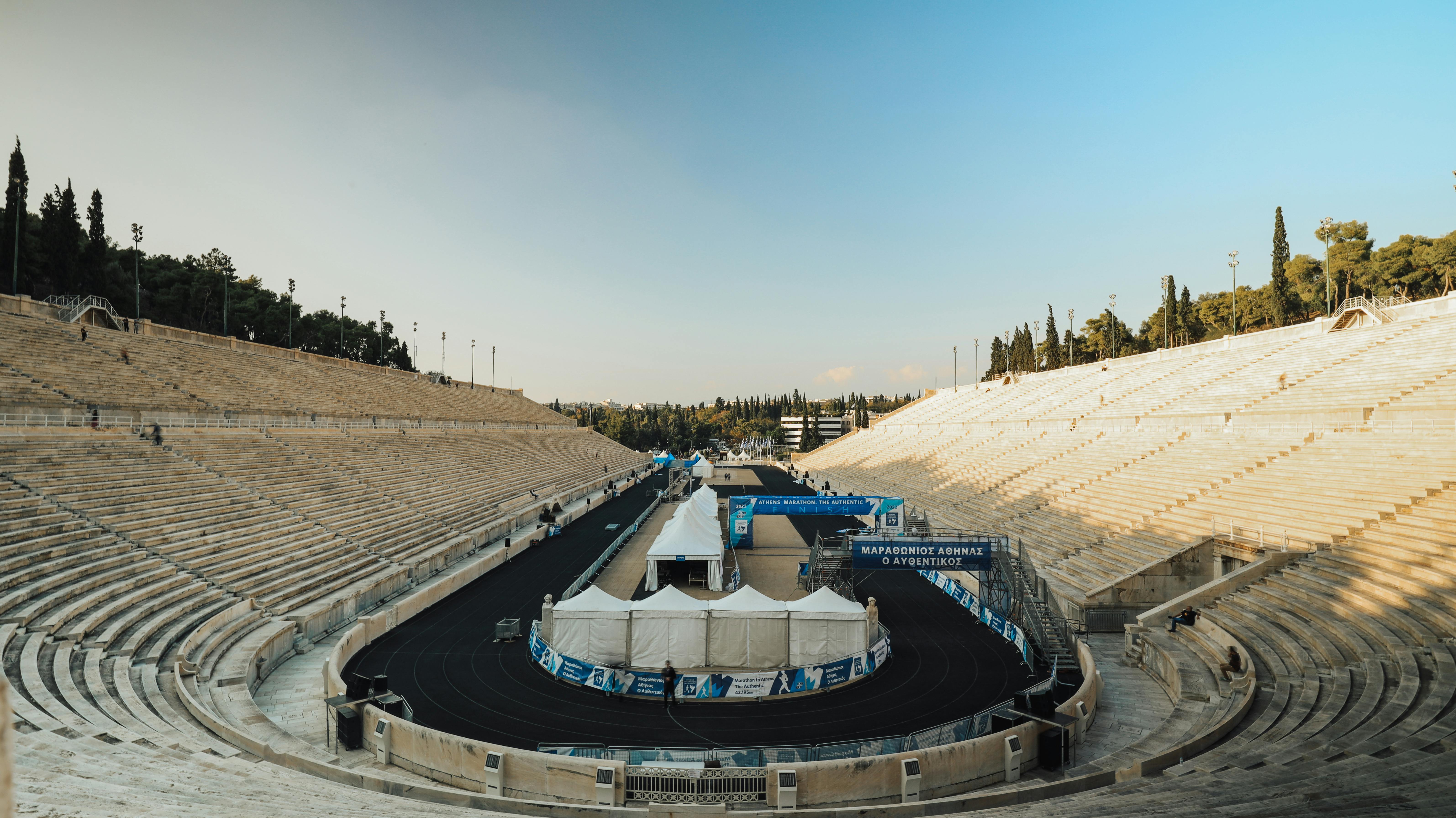 Panathenaic Stadium marble glow